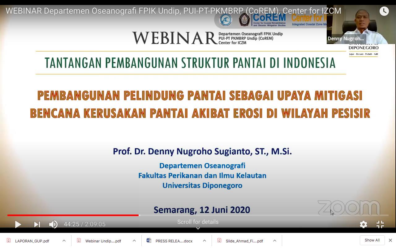 Webinar Department Of Oceanography Fpik Undip Pui Pt Pkmbrp Corem Center For Izcm Universitas Diponegoro