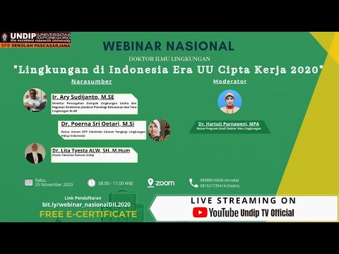 Government Reveals Environmental Control Strategy of Job Creation Law in DIL UNDIP Webinar