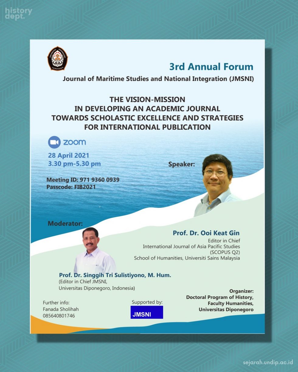 Jurnal Prodi Doktor Sejarah Undip, Gelar 3rd Annual Forum
