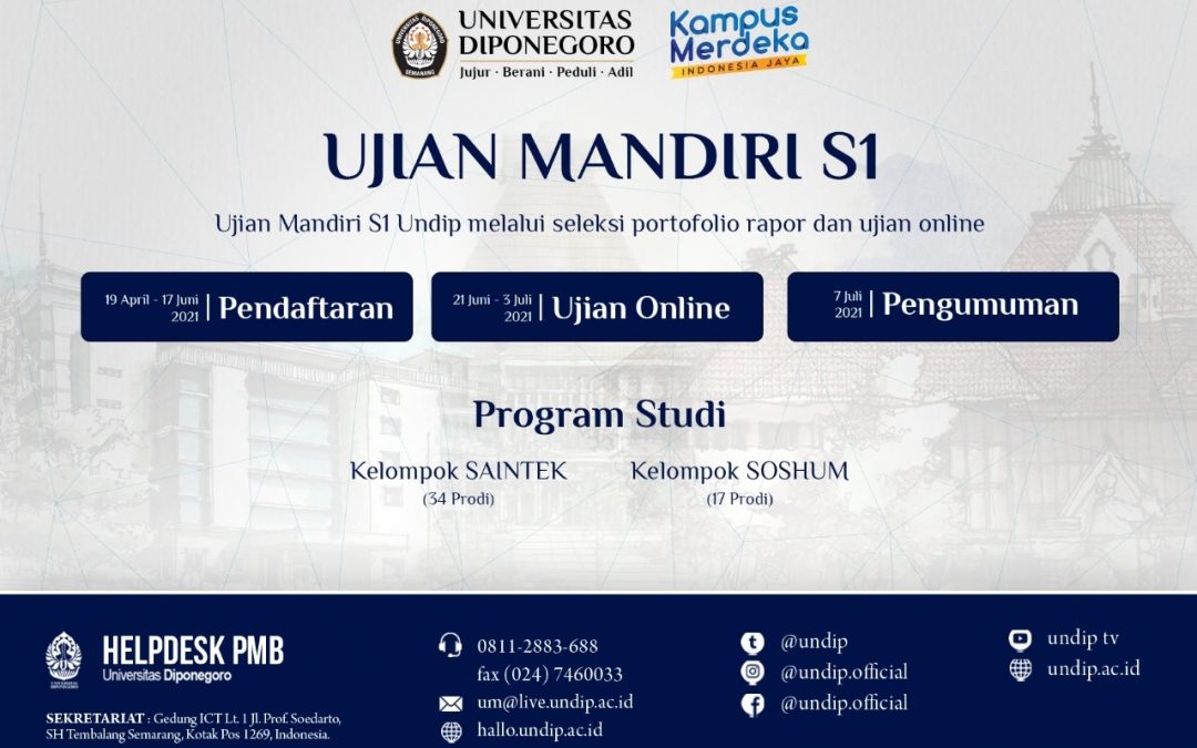 Cara Mendaftar Jalur Mandiri Undip 2021