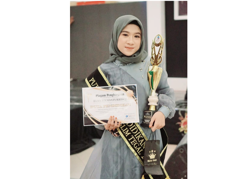 Elsa Ziyadaturrisqi (Mahasiswa FSM UNDIP) Juara Duta Pendidikan Putra Putri Muslim Tegal 2022