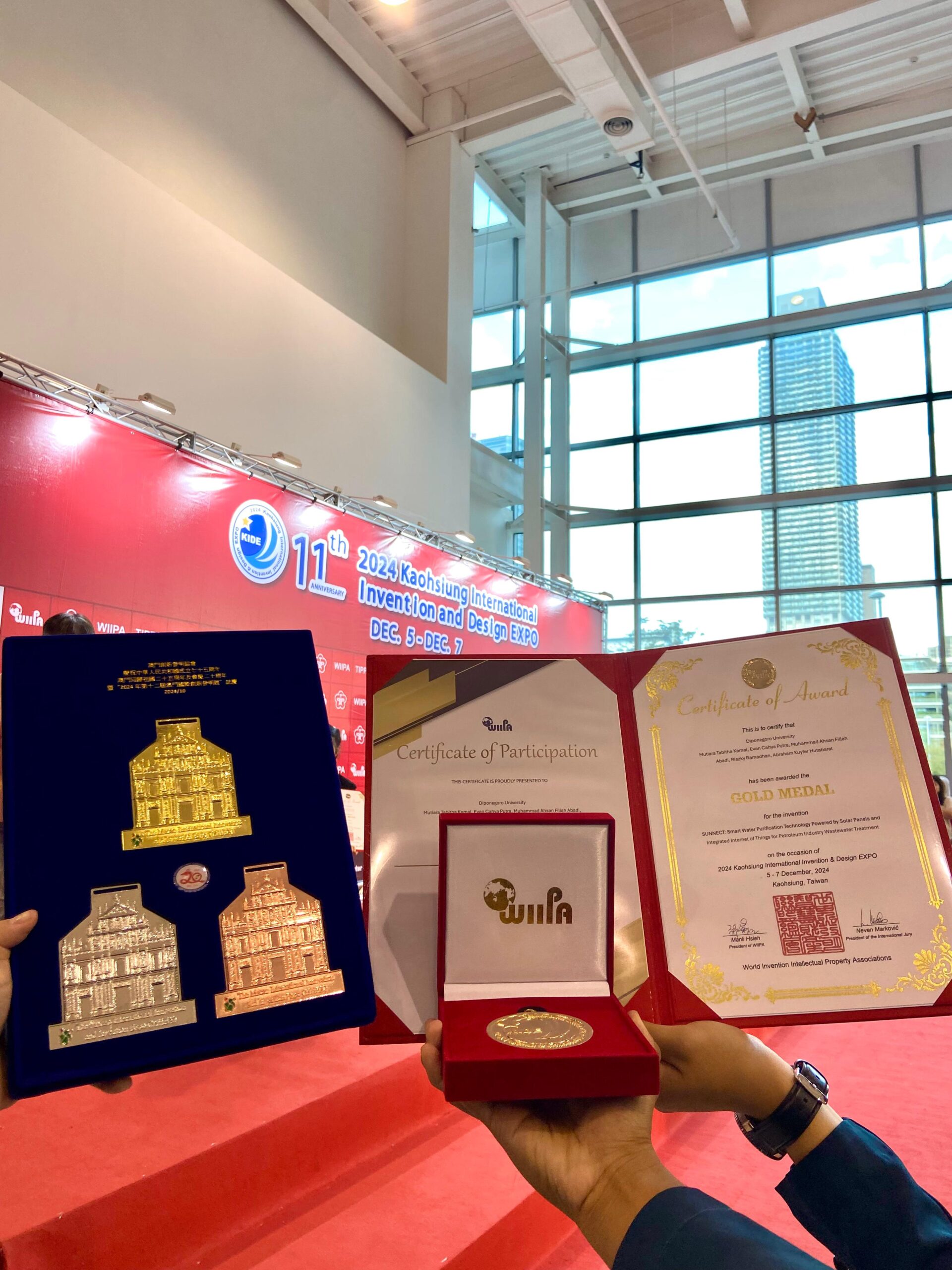 Bravo! Inovasi SUNNECT Hantarkan Mahasiswa FT UNDIP Raih Gold Medal Award Ajang KIDE 2024 di Taiwan